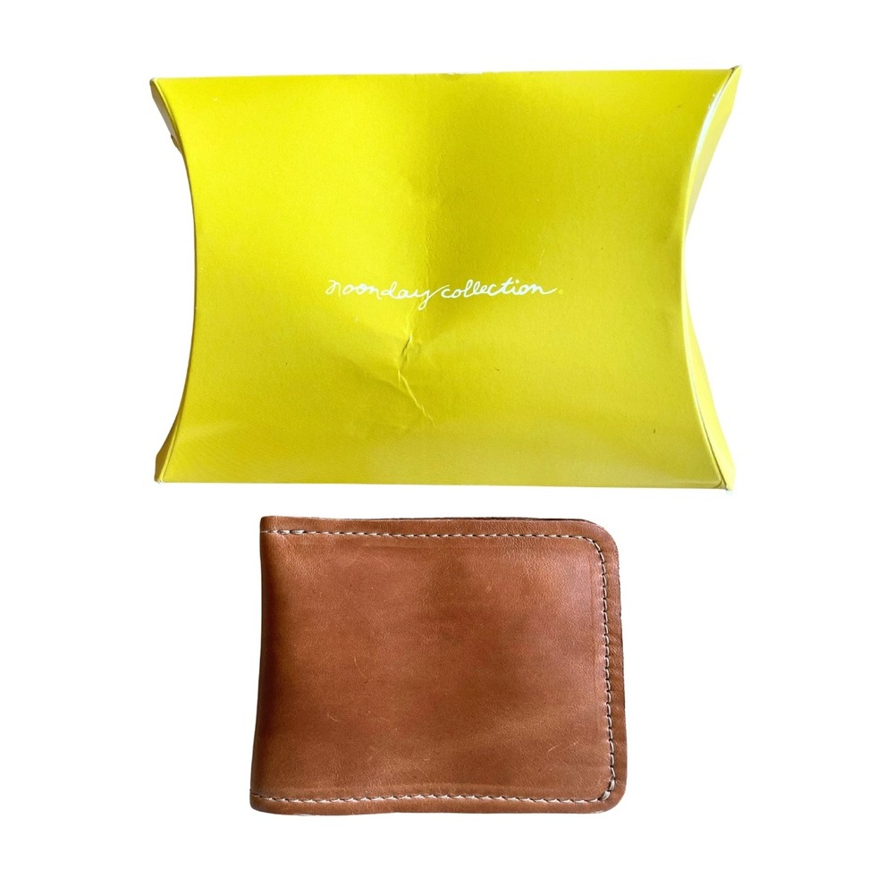 NEW Noonday Collection Leather Bifold Wallet, Cognac Brown